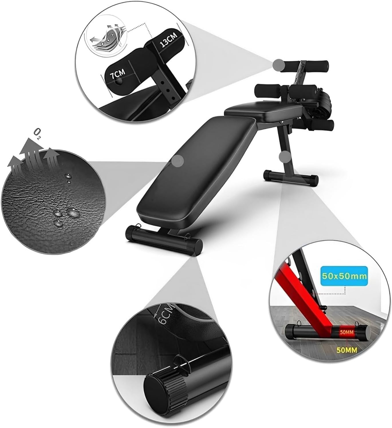 Multi-Purpose Adjustable Workout Bench 485lb Foldable Home Gym