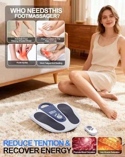 EMS Foot Massager With Heat TENS Pads Pain Relief Circulation 99 Levels