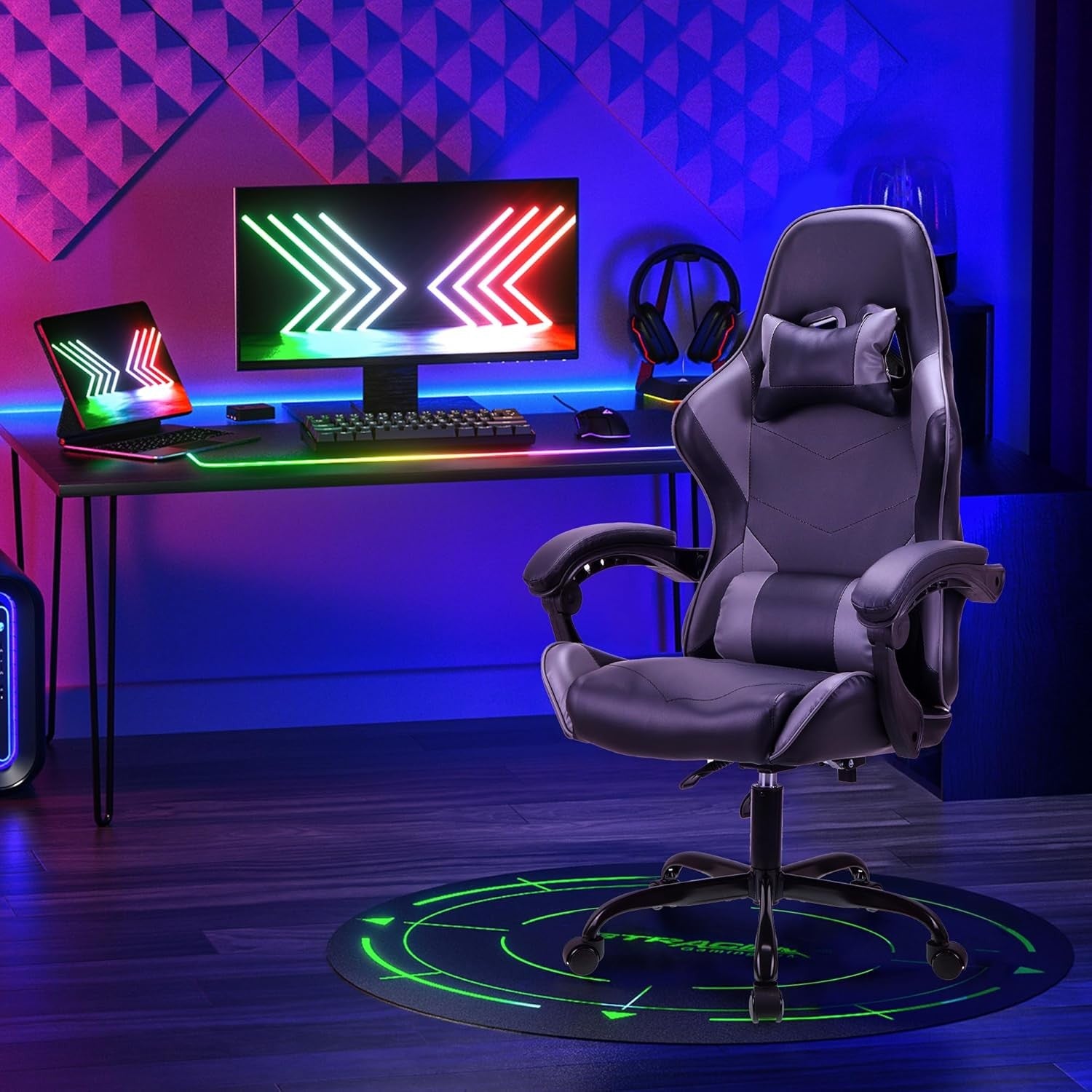 Ergonomic Gaming Chair High Back Swivel Office Desk 150kg