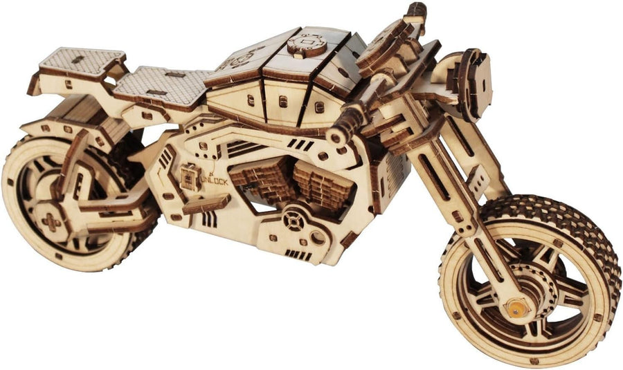 3D Wooden Motorcycle Puzzle Model Kit – DIY Craft, Handcrafted, Gift Ready