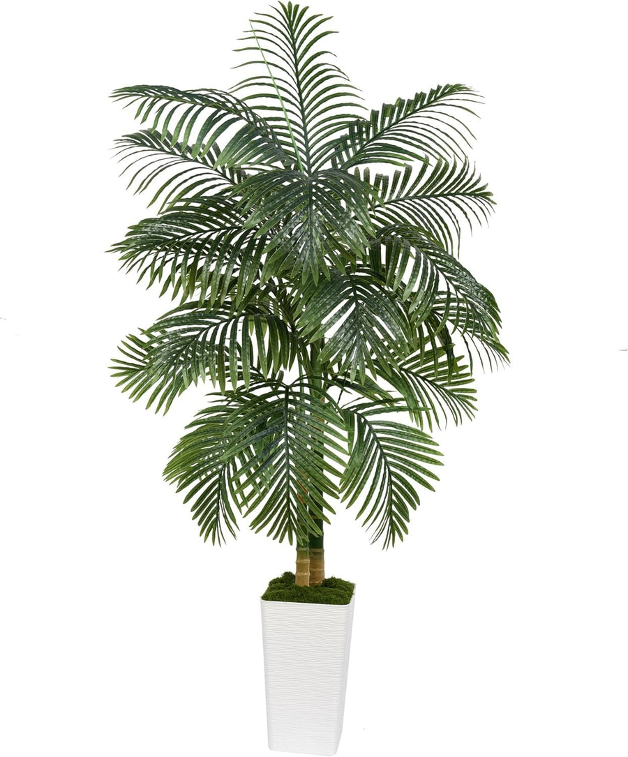 180cm Artificial Palm Tree in White Planter Tall Tropical Indoor Home Decoration