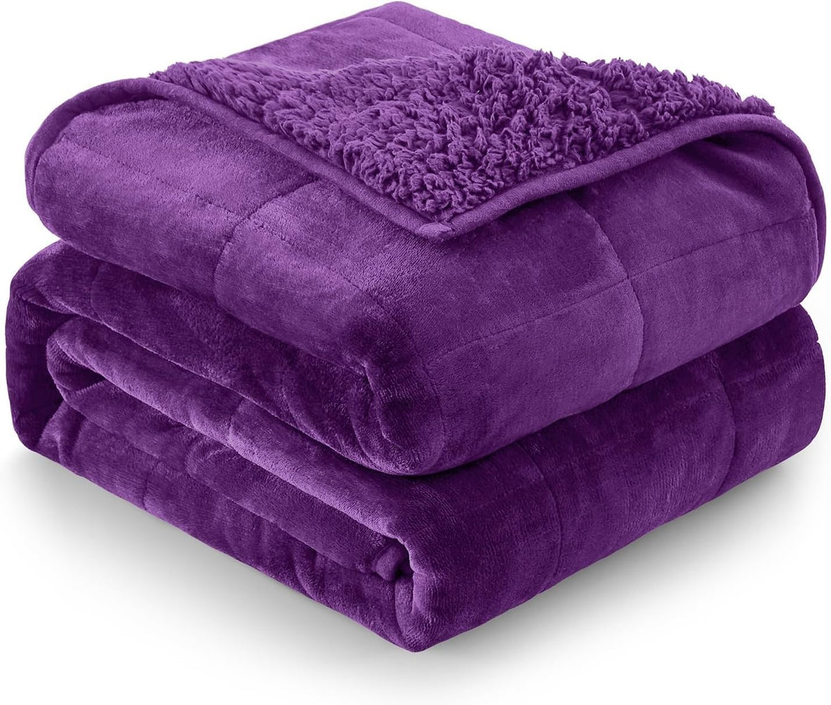 15lbs Sherpa Weighted Blanket 60x80" Queen Purple