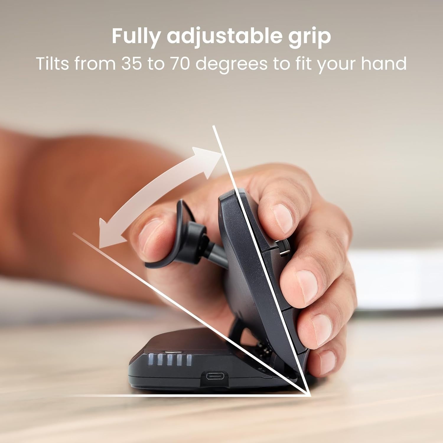 Adjustable Left Hand Vertical Ergonomic Mouse Wireless 6 Button