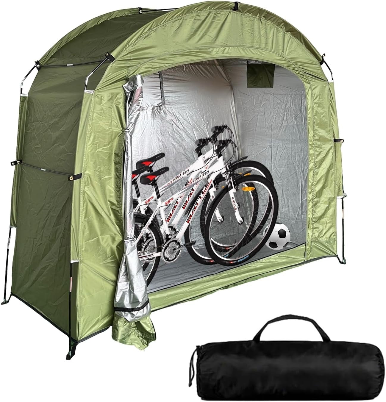 Portable Waterproof Bike Shed 2-Bike Storage Tent 200x80x165cm Green