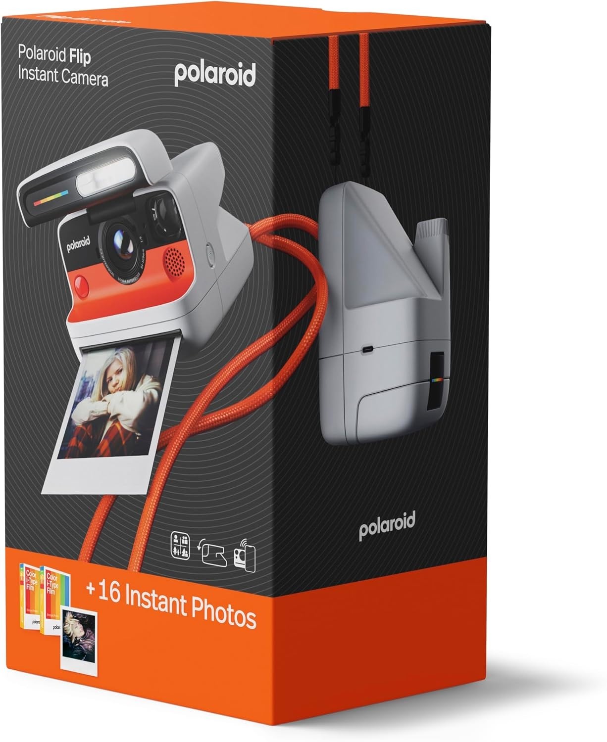 Instant Camera Film Bundle Sonar Autofocus USB-C 16 Photos White