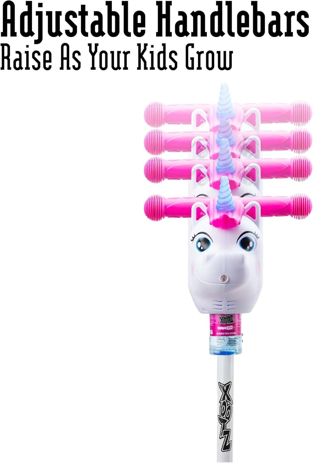 Kids 3 Wheel Bubble Scooter Foldable Adjustable Pink