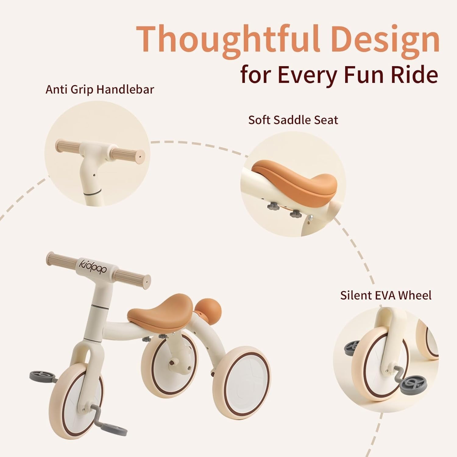4 in 1 Kids Trike Balance Bike Scooter Push Trike EVA Wheels Yellow