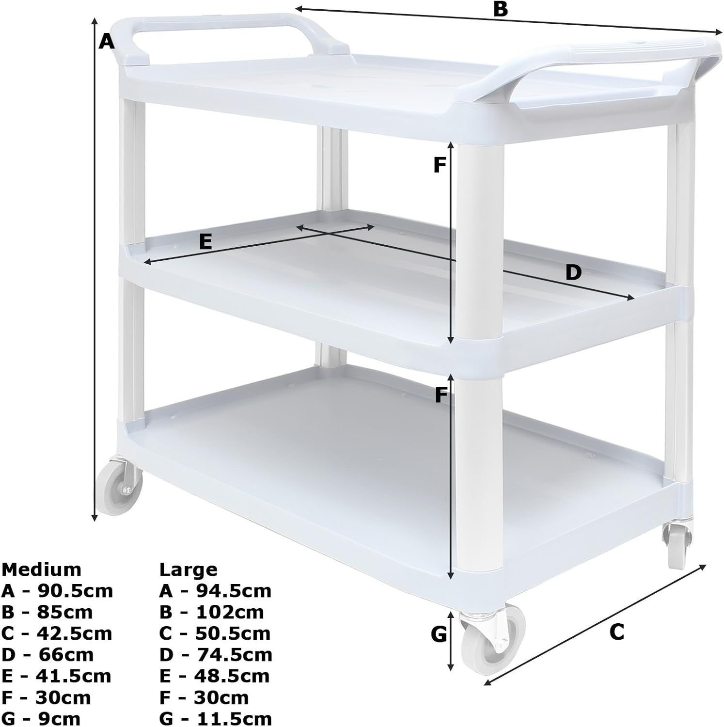 3 Tier Serving Trolley on Wheels Drinks Cart Kitchen Black