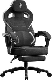 Dowinx Fabric Gaming Chair w/ Footrest Heavy Duty Black