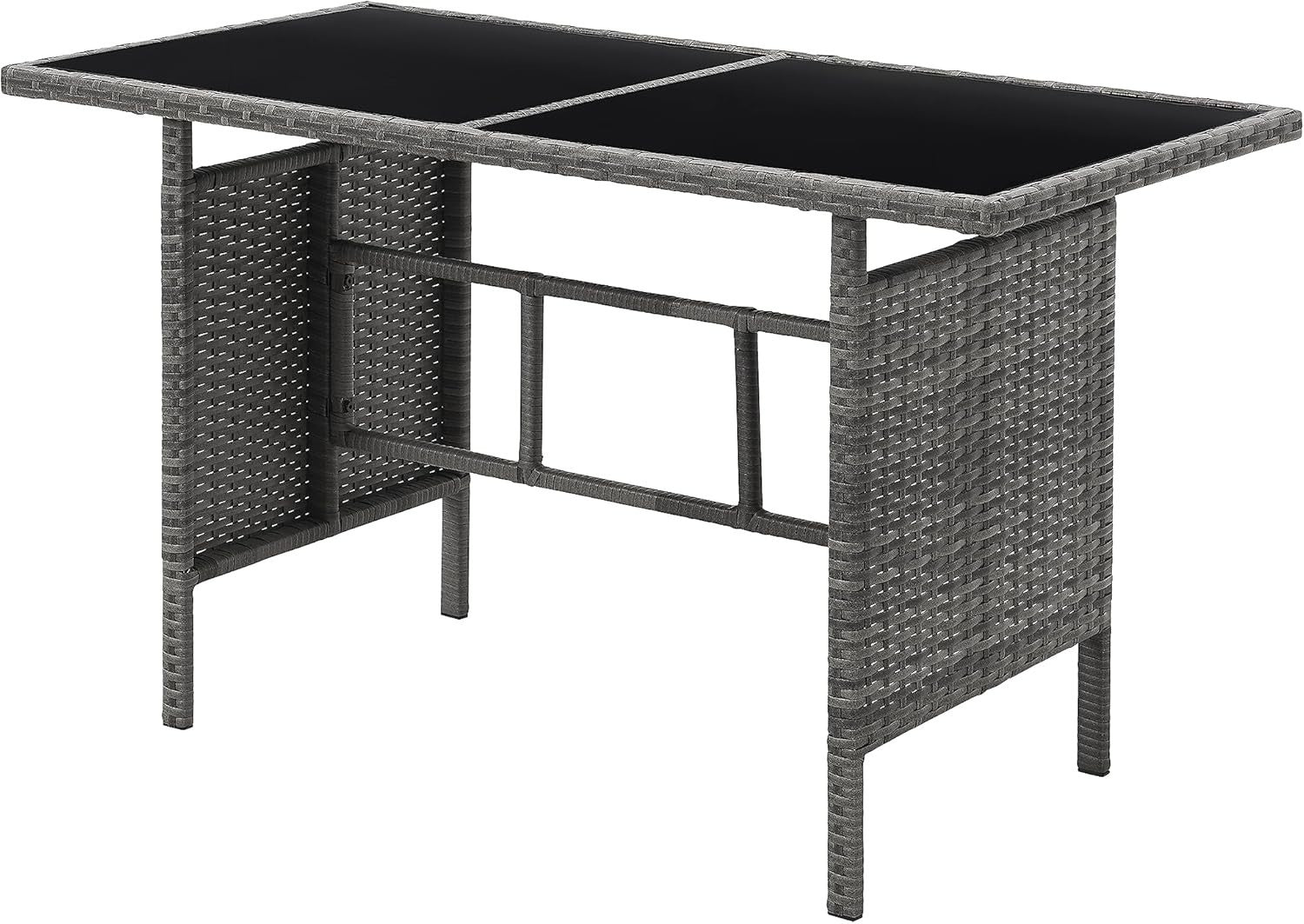 Grey Rattan Garden Furniture Set 4 Seater Outdoor Sofa Chairs Table