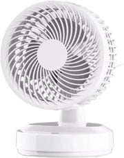 White Compact Desktop Fan – Silent 3-Speed Oscillating Mini Table Cooling Fan