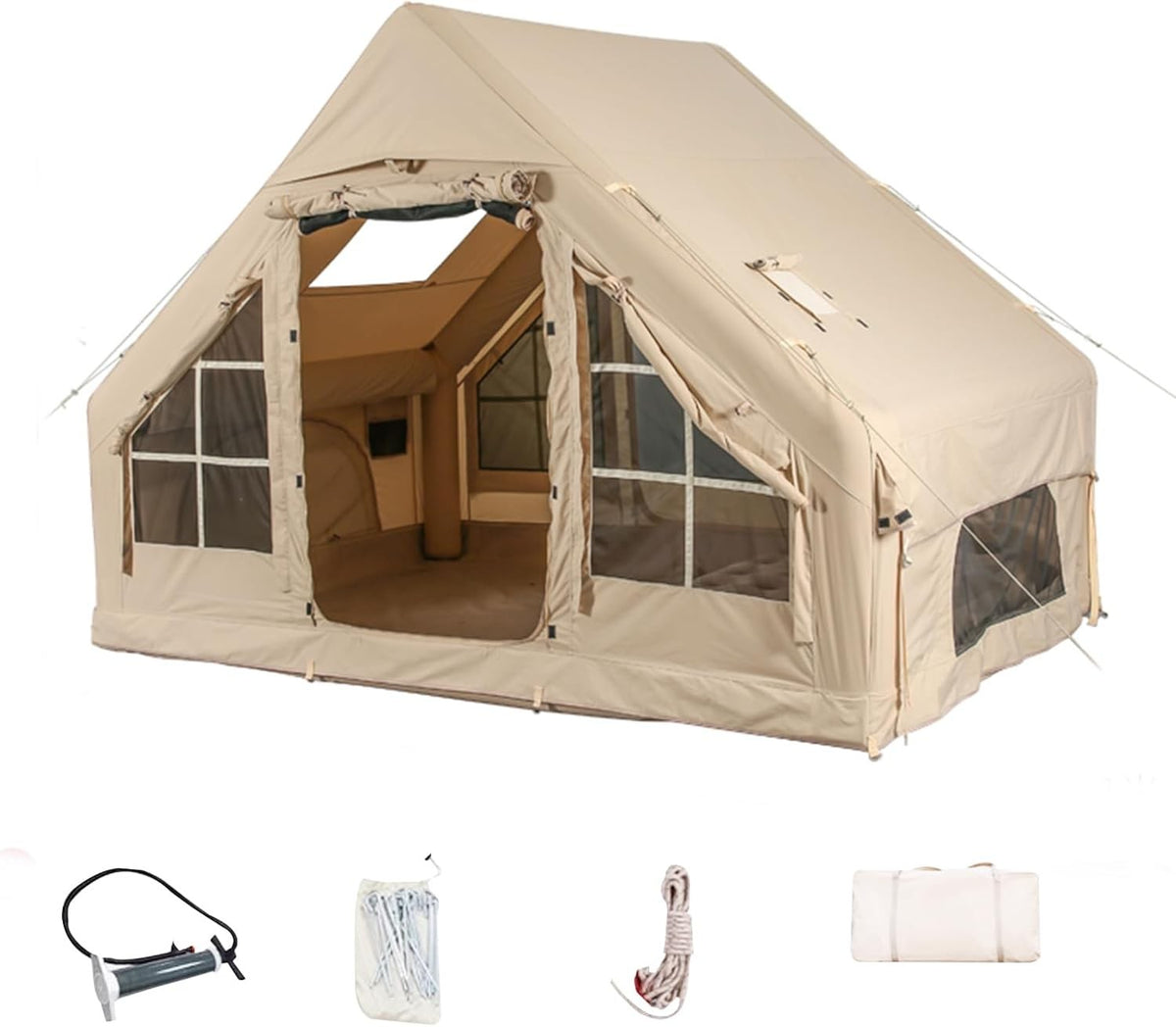 Inflatable Camping Tent 4-6 Person Waterproof 4 Season Cabin