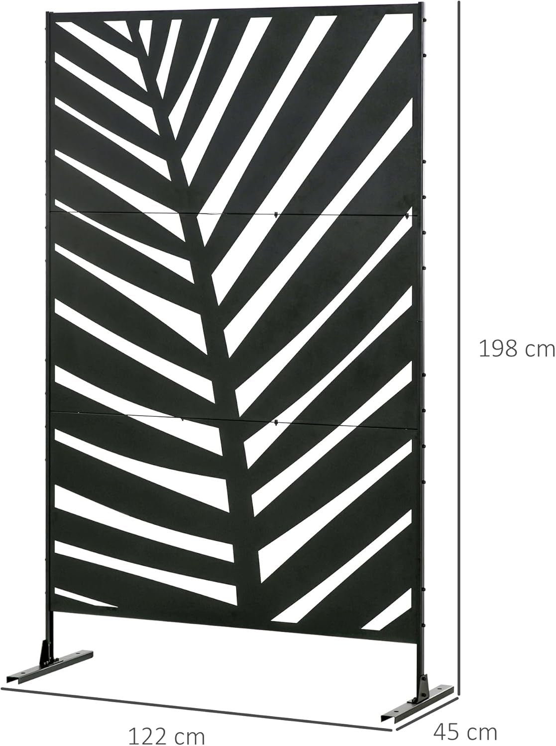 Garden Privacy Screen Freestanding Metal Divider Banana Leaf 6.5FT Outdoor Panel