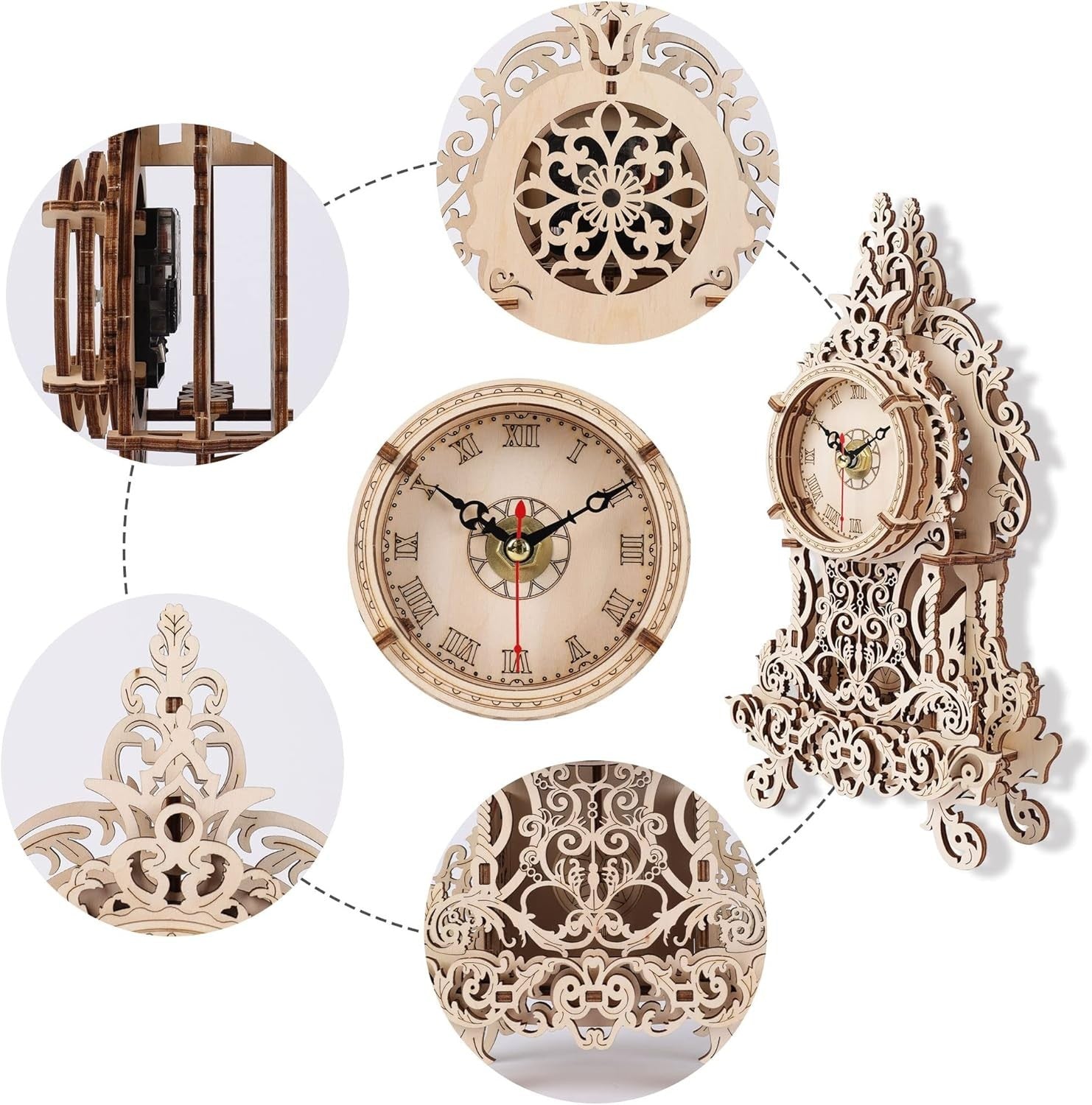 3D Wooden Pendulum Clock Puzzle DIY Kit, Creative DIY Craft Model