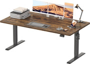 Electric Height Adjustable Standing Desk 180x80cm Rustic Brown Ergonomic Table