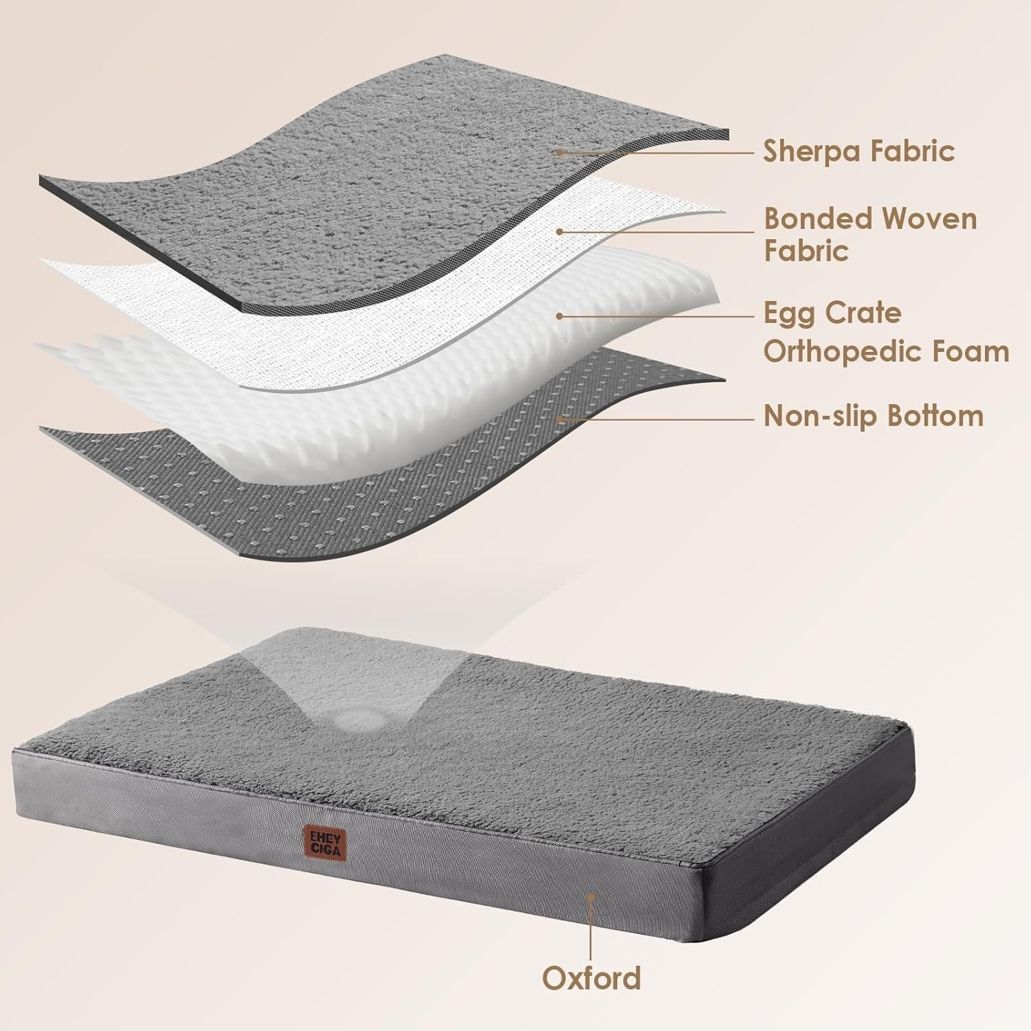 Orthopedic XXL Dog Bed 127x91x10cm Washable Cover Non Slip