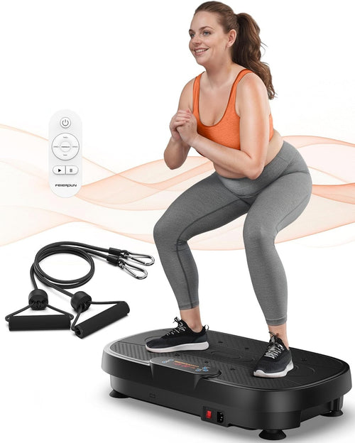 Black Whole Body Vibration Plate Fitness Machine 120 Speeds Home Therapy