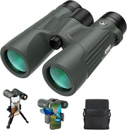 10x42 HD Waterproof Binoculars with Phone Adapter for Bird Watching Hiking