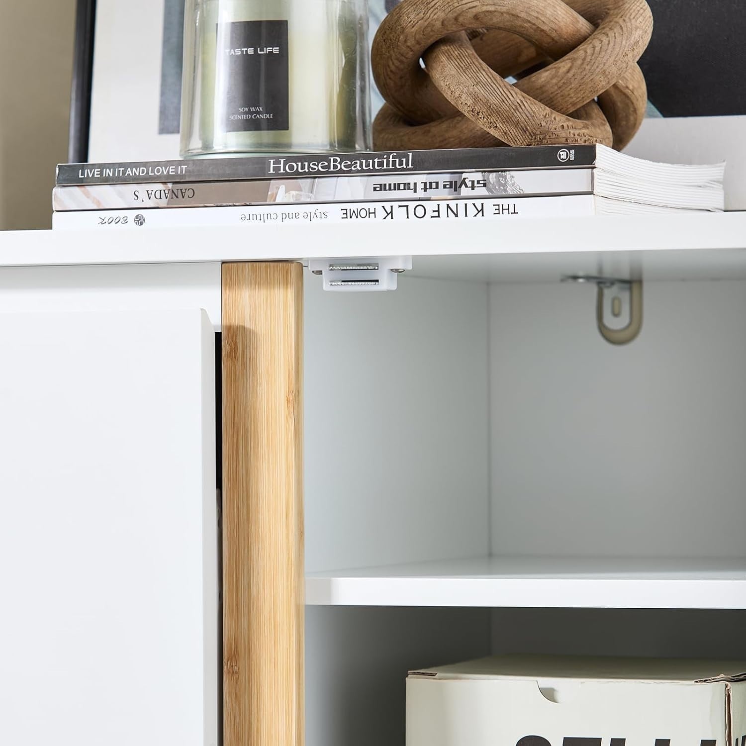White Slim Shoe Cabinet 3 Flip Drawers & Cupboard Adjustable Shelf 80x34x122cm