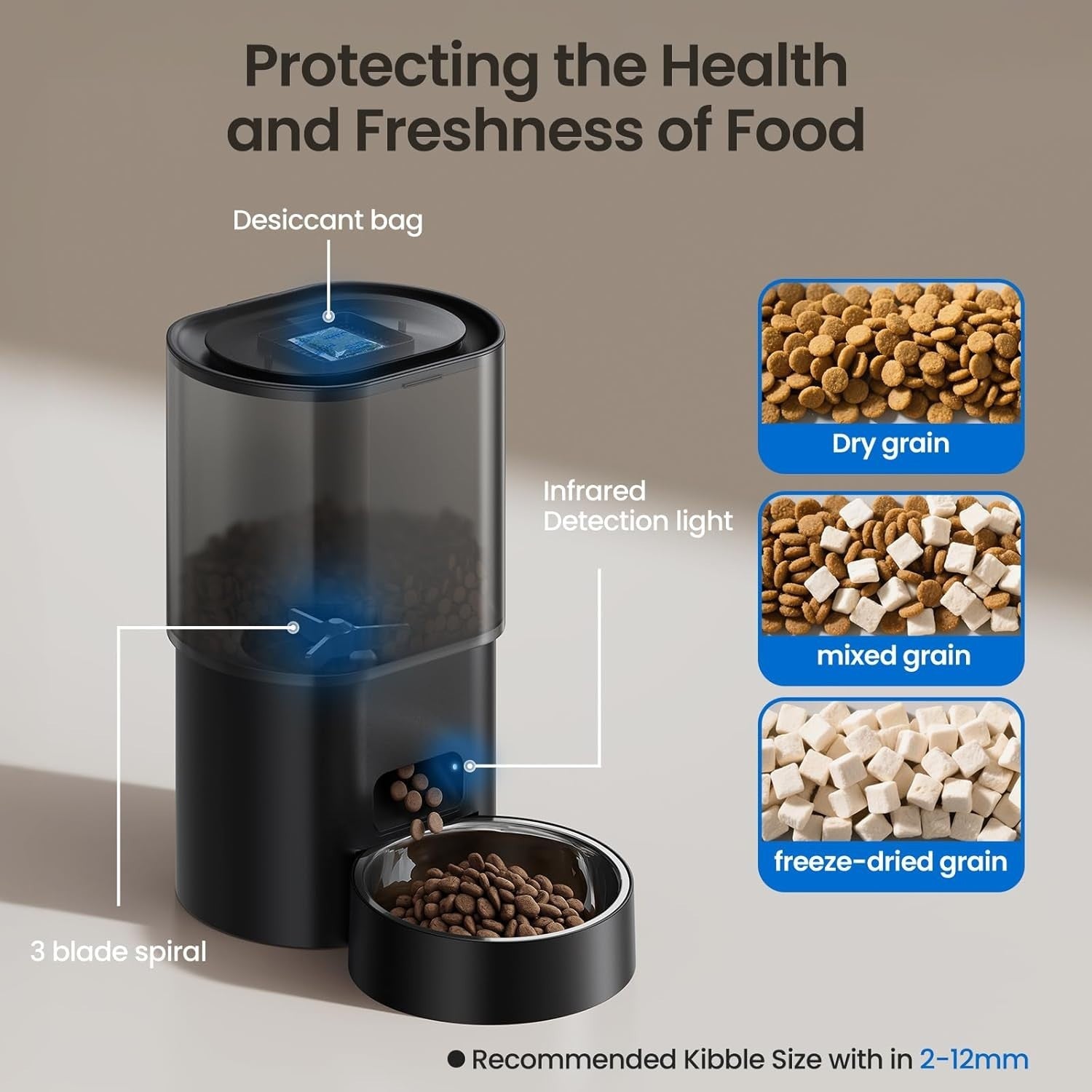 Automatic Cat Feeder Water Fountain WiFi Timer 3L Food 2.5L Pet Bowl