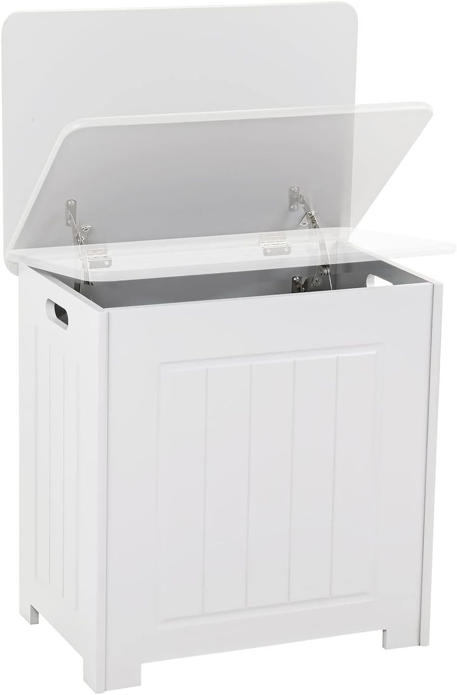 Bathroom Laundry Cabinet Wooden Storage Chest Bin Unit Compact White