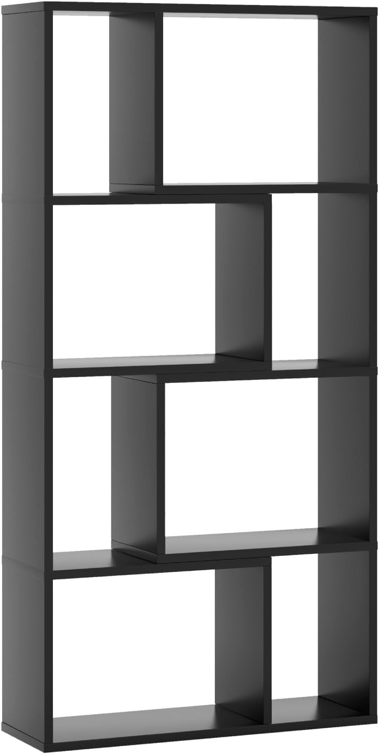 5-Tier Geometric Bookcase Modern Tall Cube Storage Shelf for Living Room Office