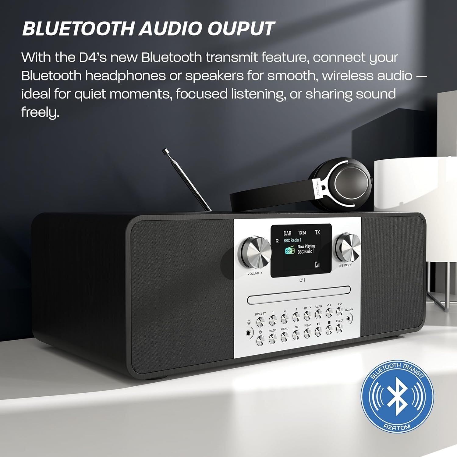 DAB/DAB+ FM Digital Radio CD Player Bluetooth USB 60W Home Audio