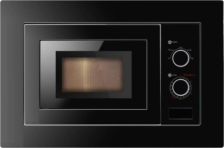 Black 17L Built-in Digital Microwave 5 Power Levels 24.5cm Turntable