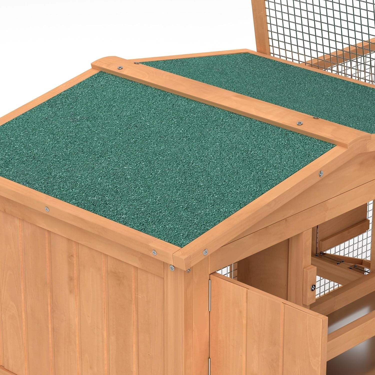 2 Tier Wooden Rabbit Hutch Outdoor Bunny Coop 158x58x68cm