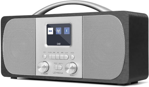 DAB DAB+ FM Digital Radio Bluetooth Dual Alarm Wood Cabinet