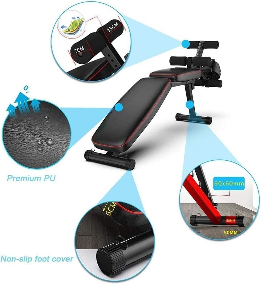 Adjustable Folding Weight Bench With Leg Curl 220kg Full Body Home Gym