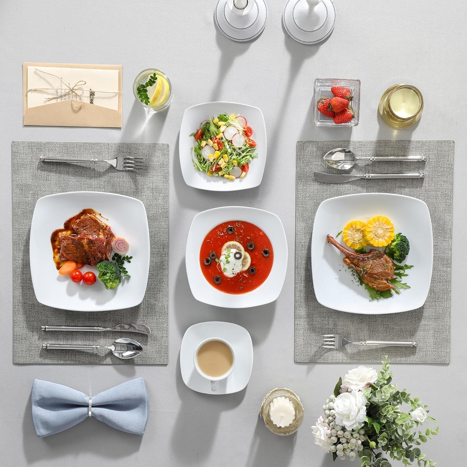 30 Piece Porcelain Dinner Set Plates Bowls Cups Ivory White Dishwasher Safe