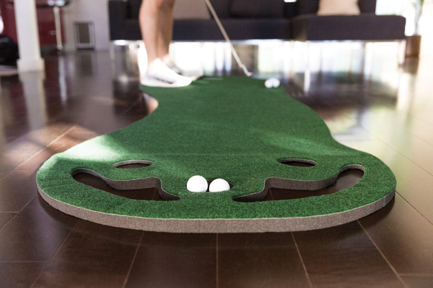 Indoor Golf Putting Green 3x9ft Training Mat Ball Return Cup Practice