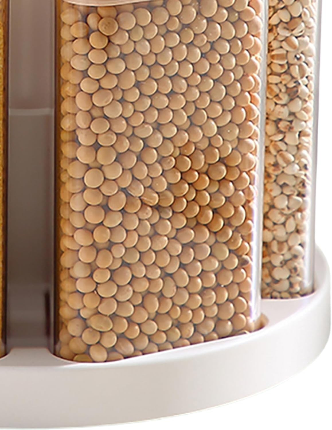 Rotating Grain Dispenser Airtight Grid Cereal Rice Storage Container