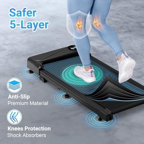Under Desk Walking Treadmill w/ Incline, LED Display & Remote Control