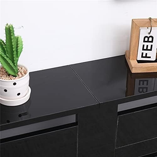 High Gloss Black Radiator Cover Modern Slatted Cabinet Large W151xH82cm