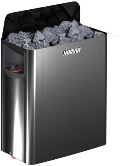 The Wall Black Steel Sauna Stove 4.5 kW with Built-In Control Unit