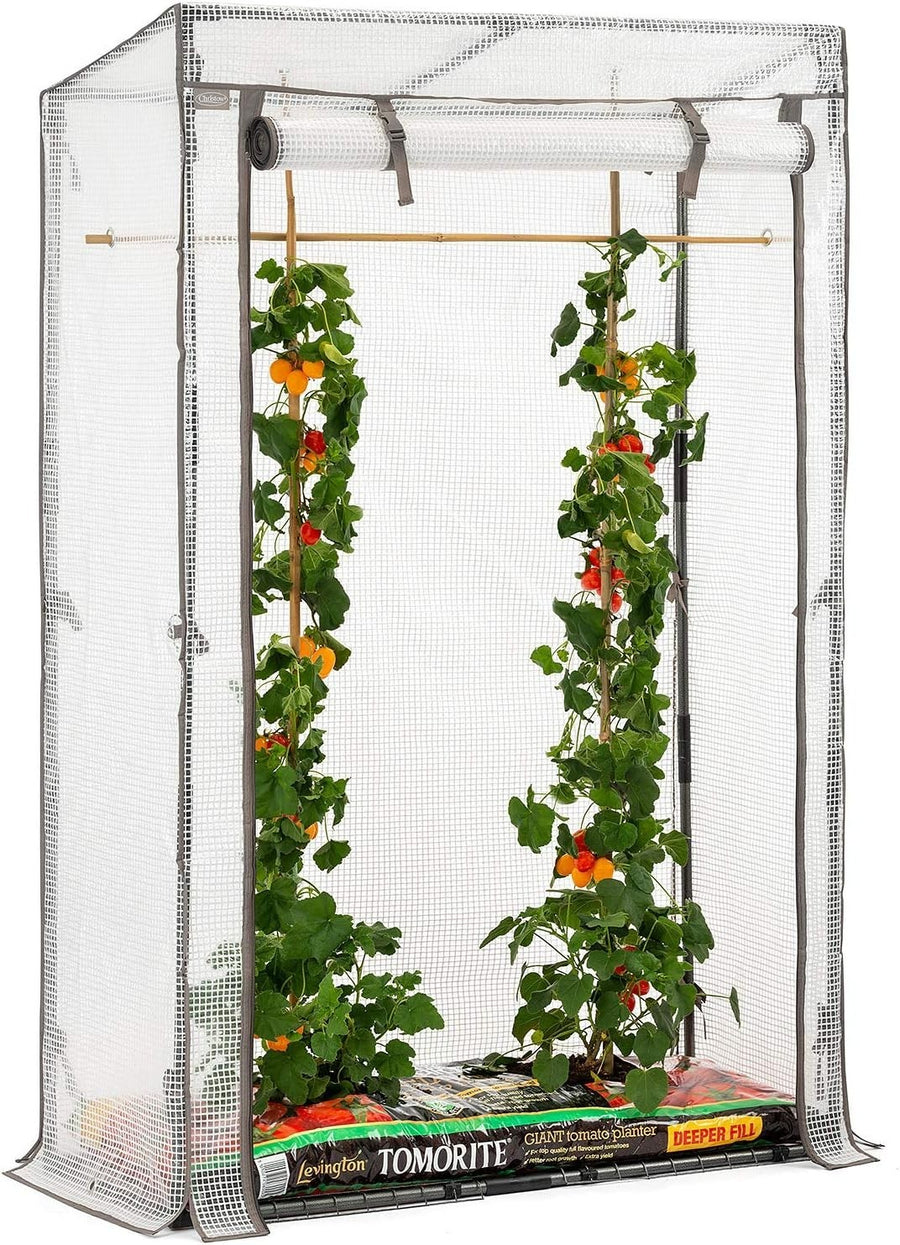 Tomato Greenhouse with Reinforced PE Cover & Steel Frame for Growbags 150cm