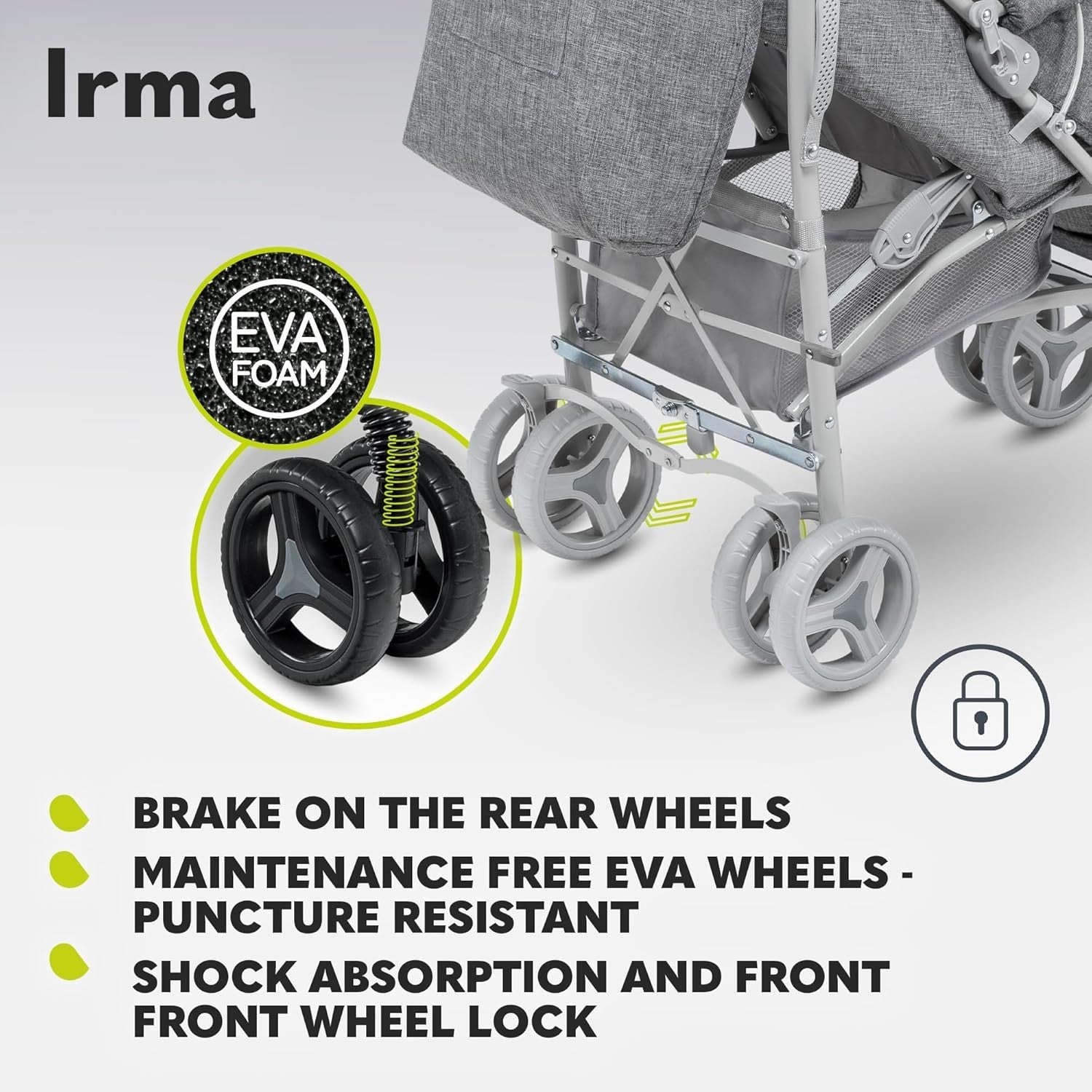 Compact Travel Pushchair Lie Flat, Rotating Handles, 7kg Lightweight