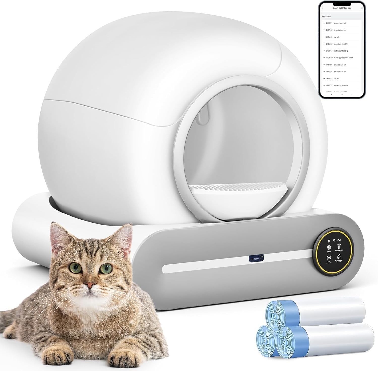 Self Cleaning Cat Litter Box App Control Auto Deodorizing Smart XL