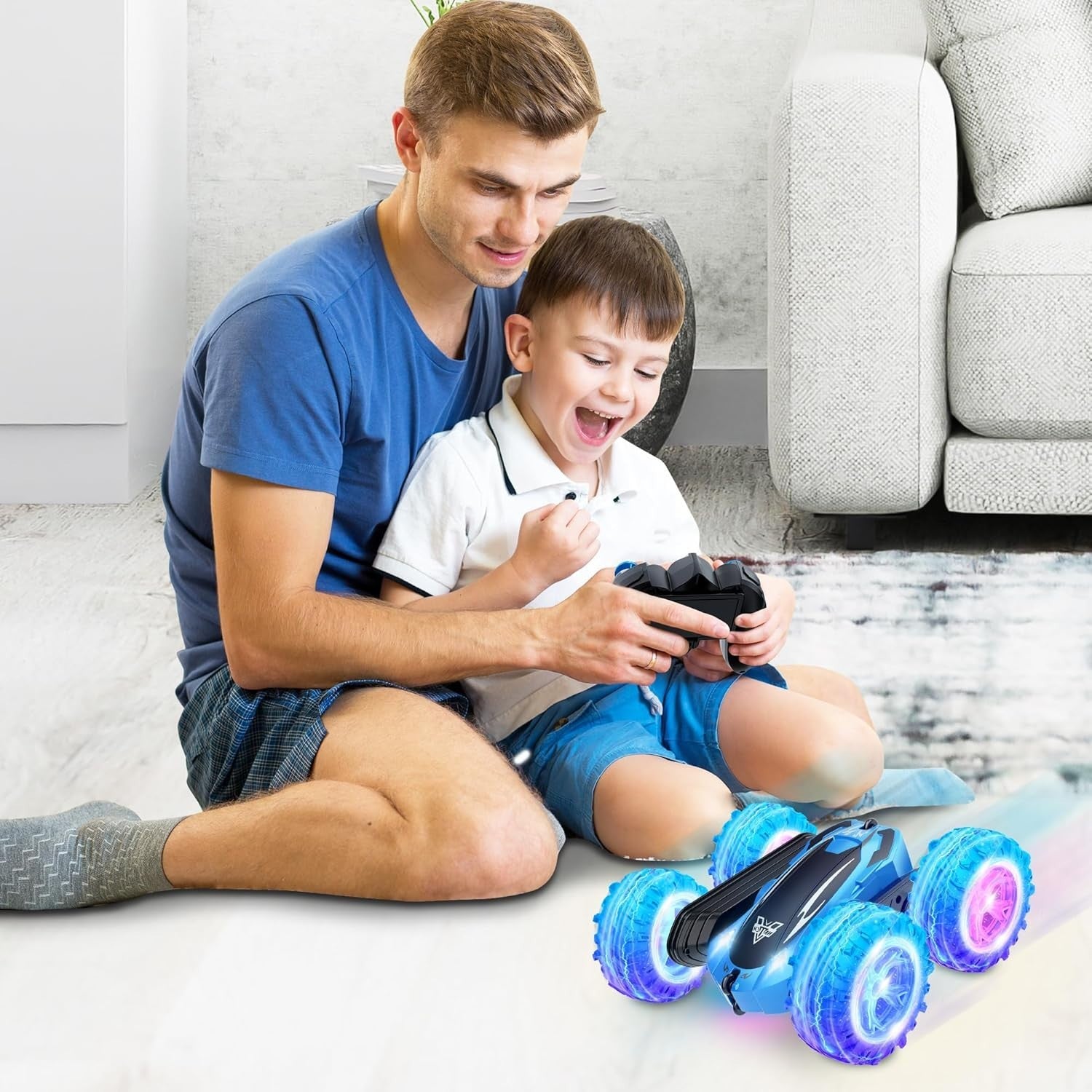 4WD 360° Flip RC Stunt Car 2.4GHz Remote Control Off-Road Toy w/ LED Lights