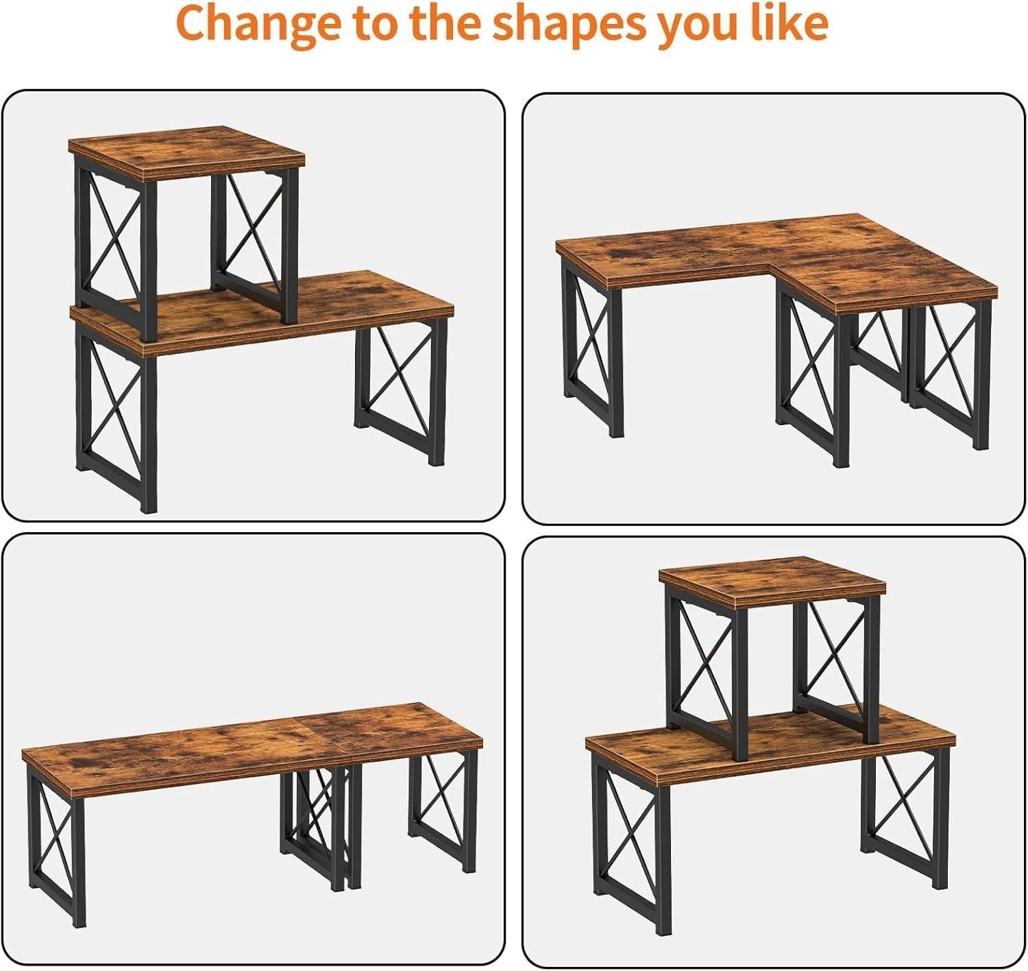 2-Tier Freestanding Desktop Bookshelf – Stackable Wood Desk Organizer Shelf
