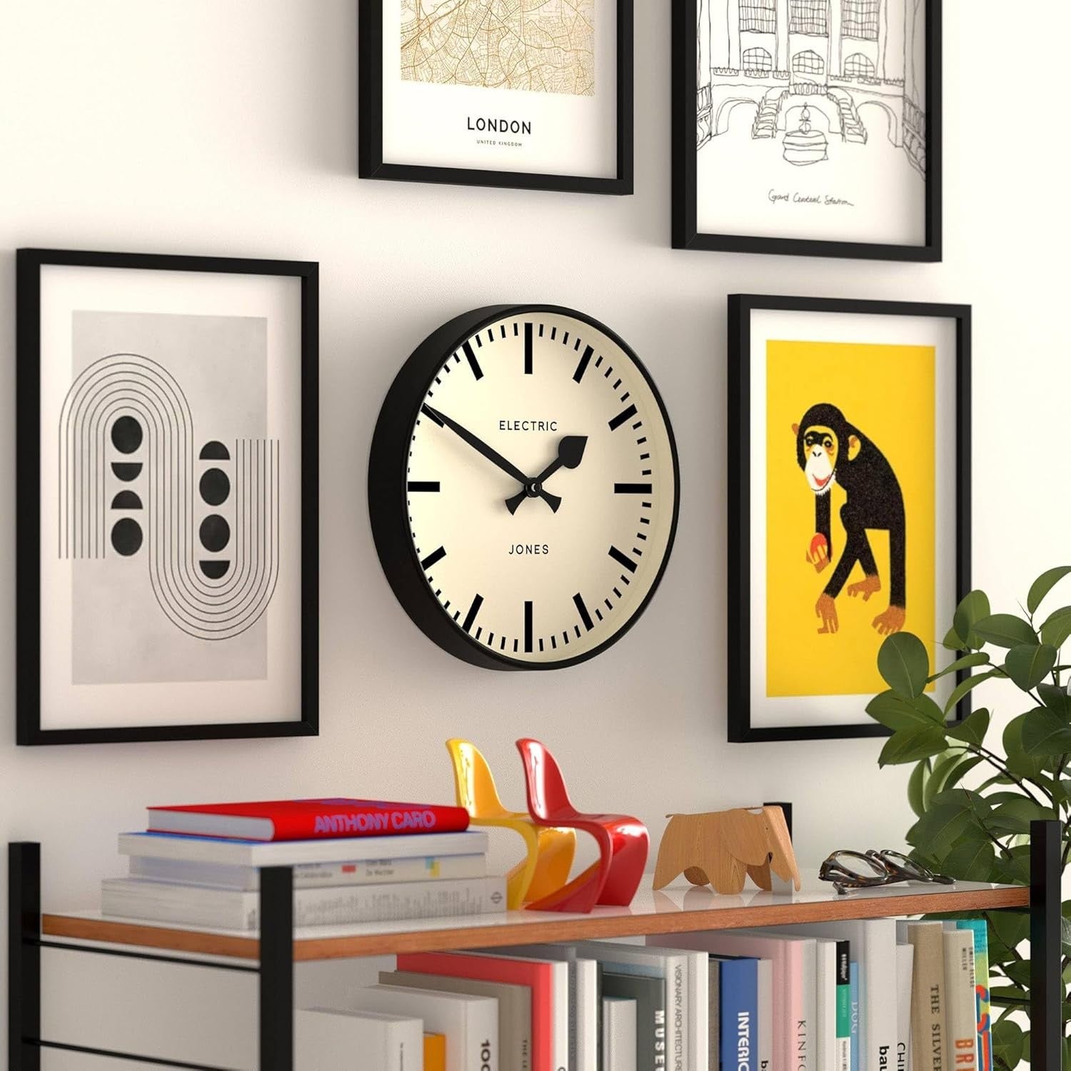 30cm Modern Wall Clock Silent Quartz Station Style Round Clock Home Office