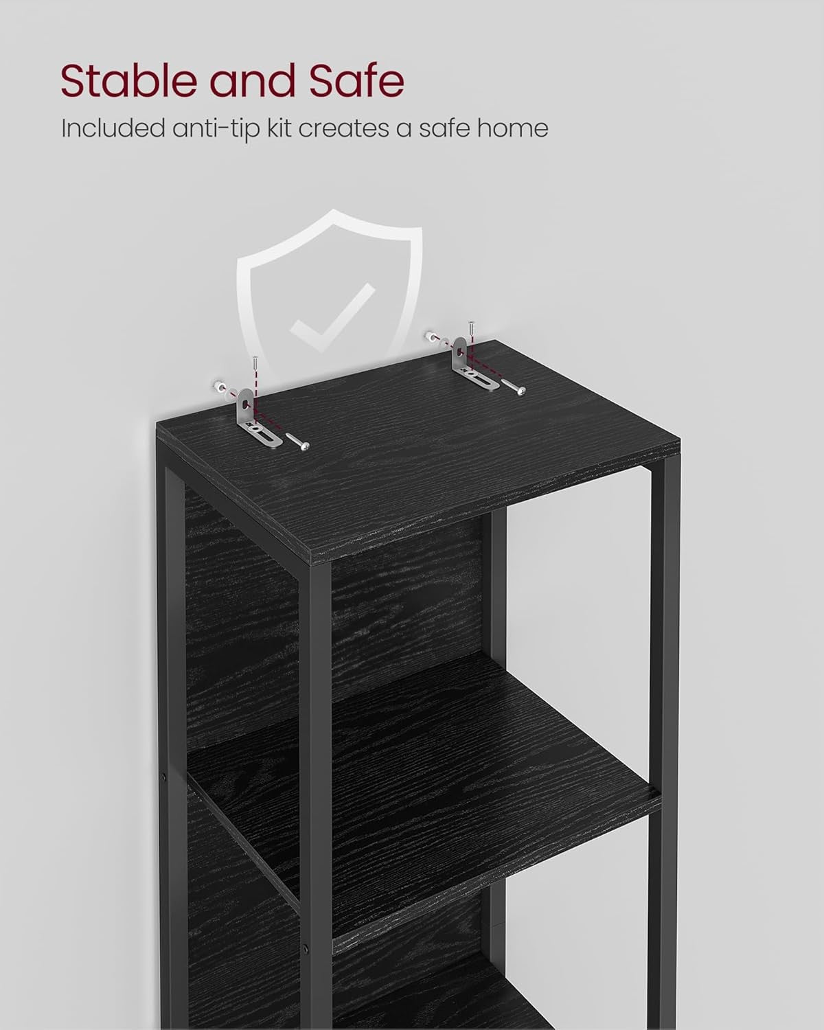 6-Tier LED Bookshelf Tall Storage Unit with Dimmable Lights Modern Display Shelf