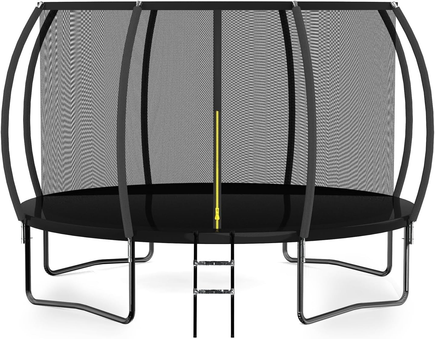 12FT Outdoor Garden Trampoline Safety Net Ladder Pumpkin Design 150KG