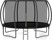 12FT Outdoor Garden Trampoline Safety Net Ladder Pumpkin Design 150KG