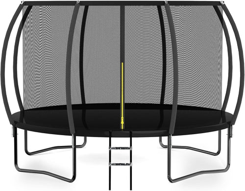 12FT Outdoor Garden Trampoline Safety Net Ladder Pumpkin Design 150KG