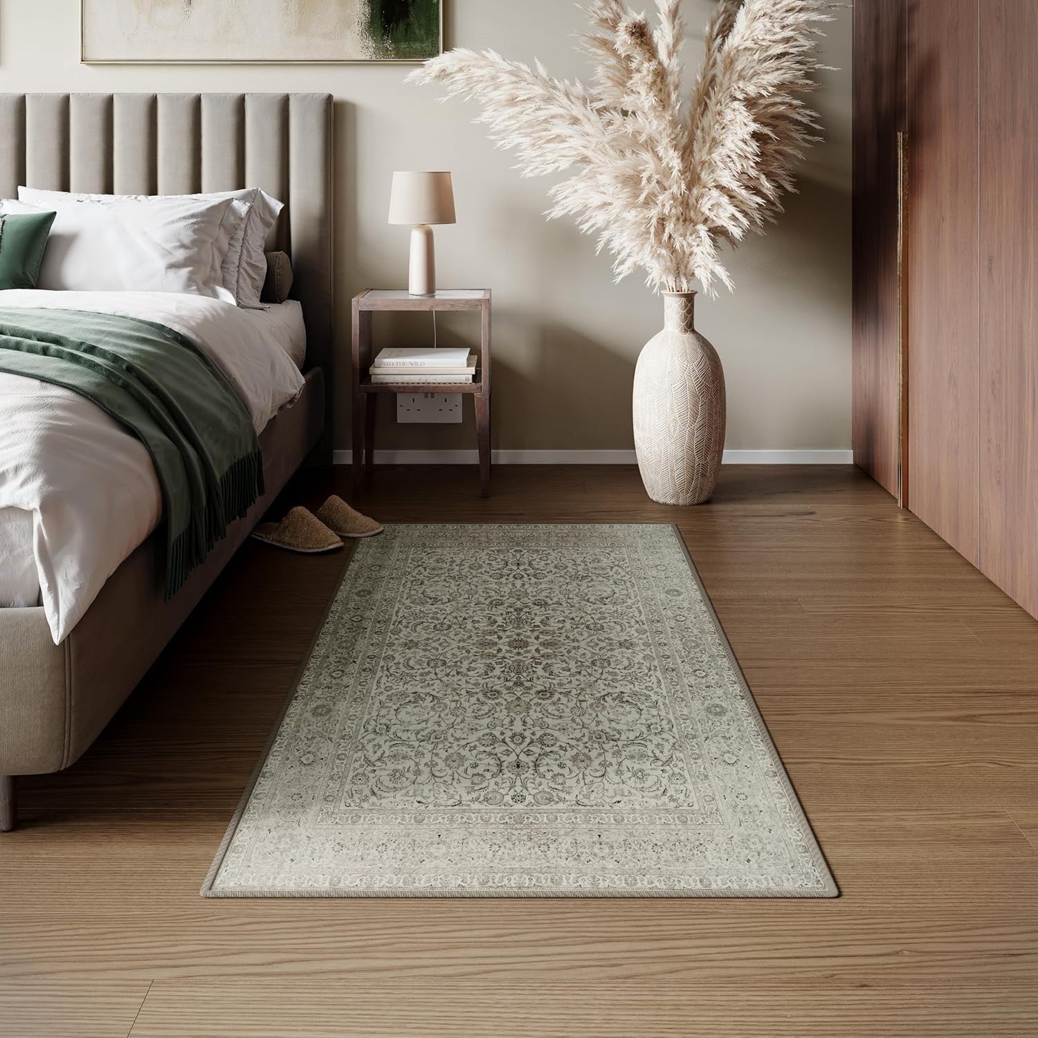 Washable Rug 80x150cm Non-Slip Soft Neutral Runner for Hallway Bedroom Office