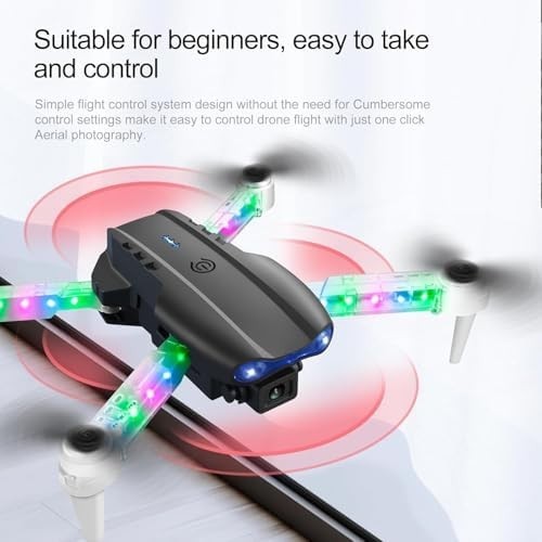 OBEST Foldable Drone with 1080P Dual Camera & LED Lights – WiFi RC Quadcopter
