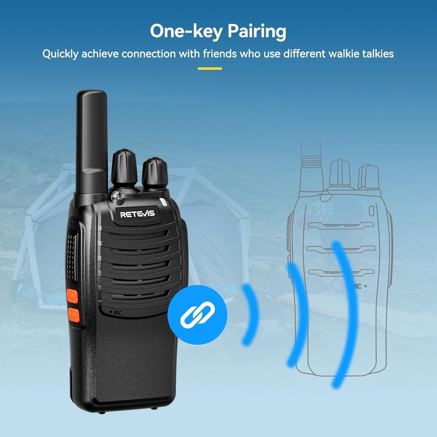 PMR446 Walkie Talkie Rechargeable VOX Flashlight USB-C 16CH Radio